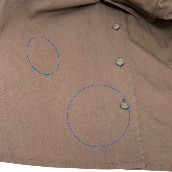 CHANEL Vintage CC Logo Button Up Military Long Sleeve Shirt Brown [106496] - Picture 11 of 12